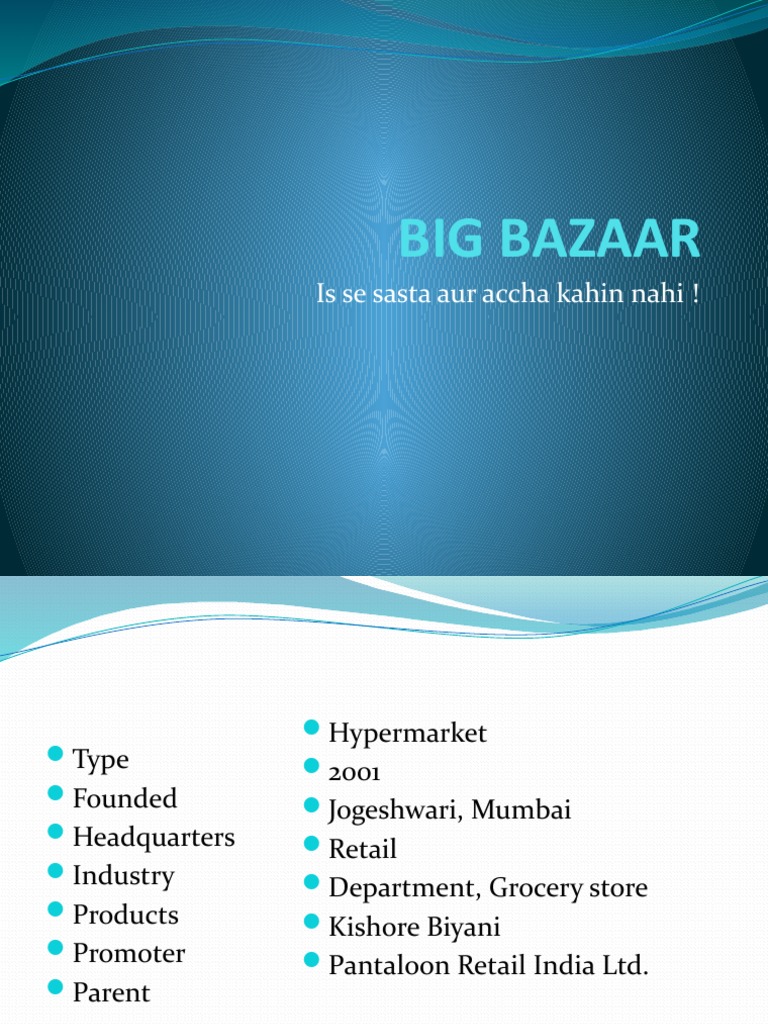 retail management case study big bazaar