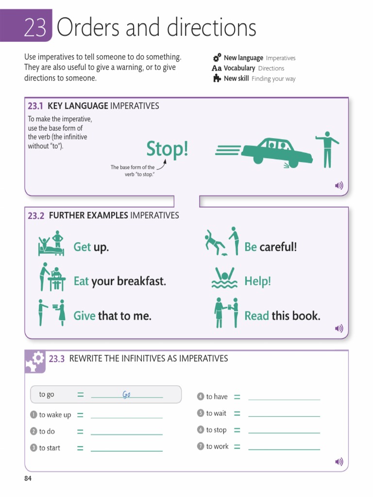 Imperatives for Giving Directions | PDF | Verb | Grammar