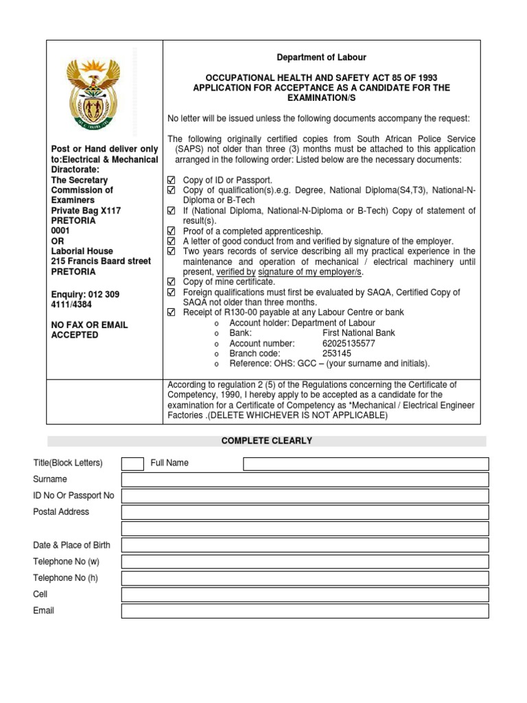 GCC Factories Application Form | PDF | Diploma | Occupational Safety ...
