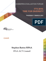IT'S 2016: Time For Diversity: Canberra Evaluaton Forum