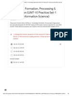 Knowledge Formation, Processing & Organisation (UNIT-V) Practice Set-1 (Library & Information Science)