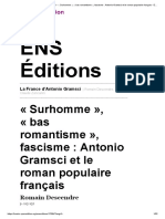 La France D'antonio Gramsci - Surhomme, Bas Romantisme, Fascisme - Antonio Gramsci Et Le Roman Populaire Français - EnS Éditions