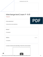 Interchange Level 2 Exam 9 - 16 B