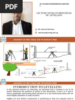 Lecture Notes On Principles of Levelling: Sakintoye@unilag, Edu - NG Mr. Samuel Akintoye