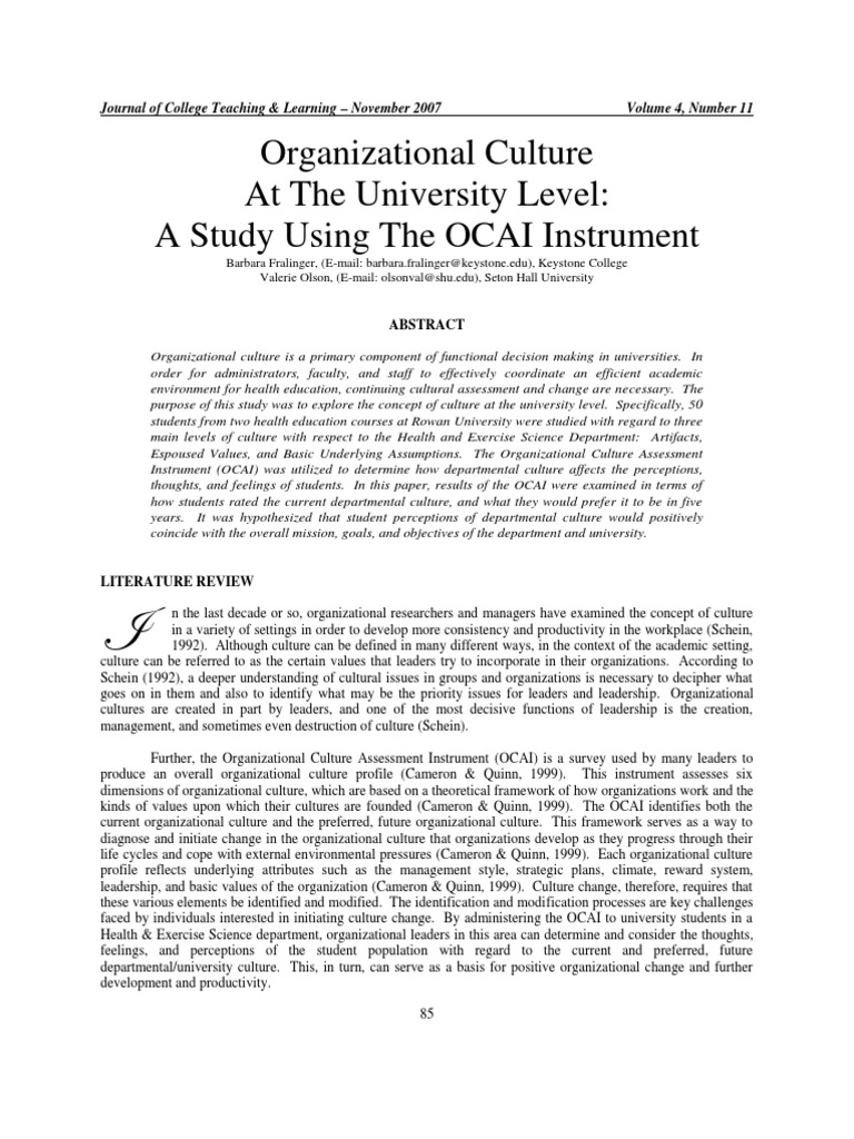 organizational culture master thesis