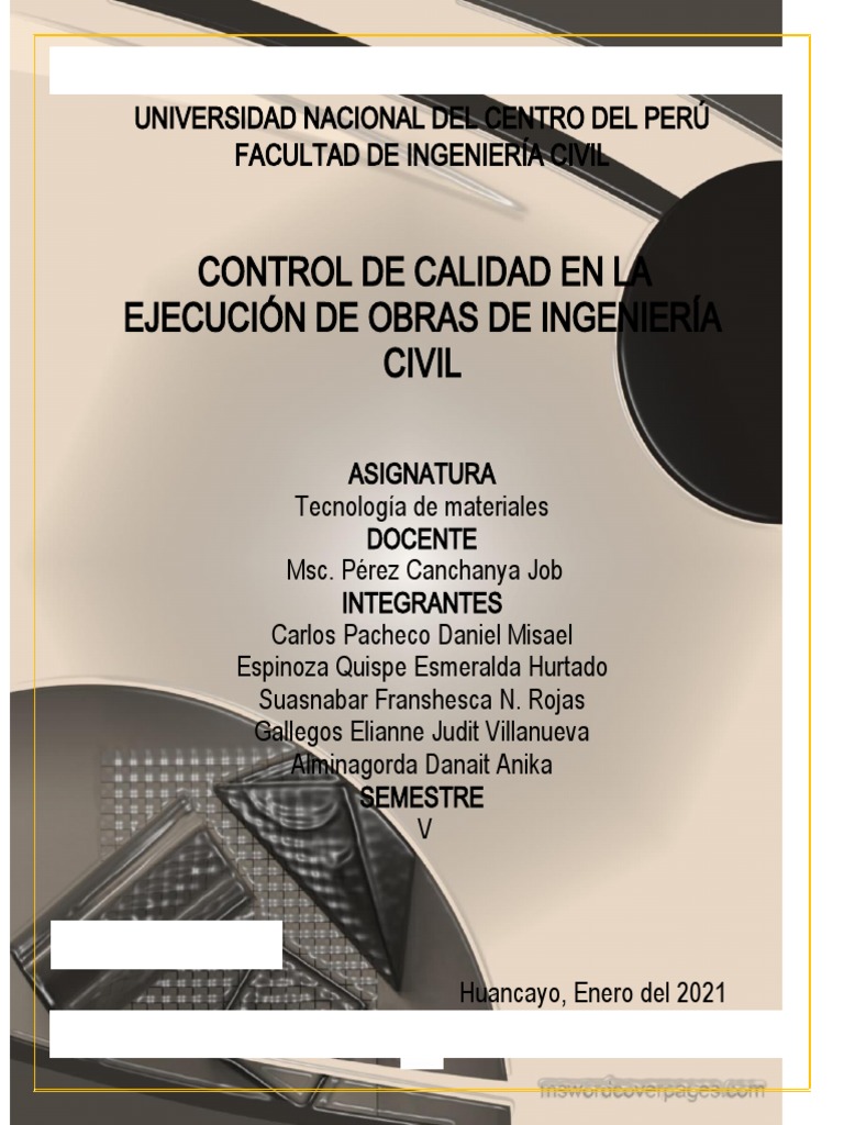 Control de Calidad en La Ejecución de Obras de Ingeniería Civil | PDF ...