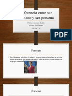 Diferencia Entre Ser Humano y Ser Persona