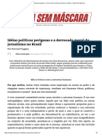 Idéias Políticas Perigosas e A Derrocada Moral Do Jornalismo No Brasil - Mídia Sem Máscara