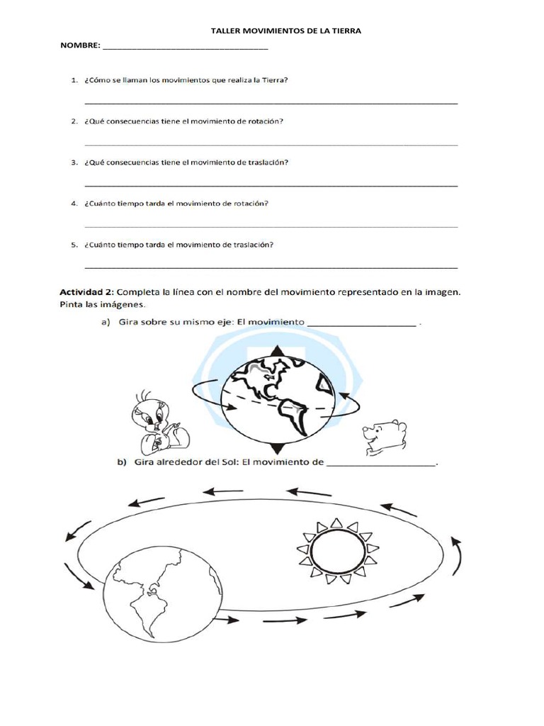 Taller Movimientos de La Tierra | PDF | Negocios | Hogar, jardinería y ...