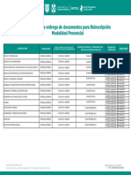 Calendario Entrega Documentos Reinscripcion MP