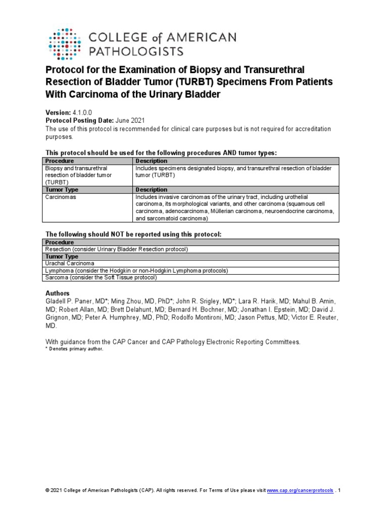 Bladder - Bx.turbt 4.1.0.0.rel Capcp | PDF | Carcinoma | Adenocarcinoma