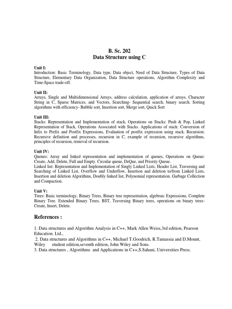 4.B.sc - Data Structure Syllabus | PDF