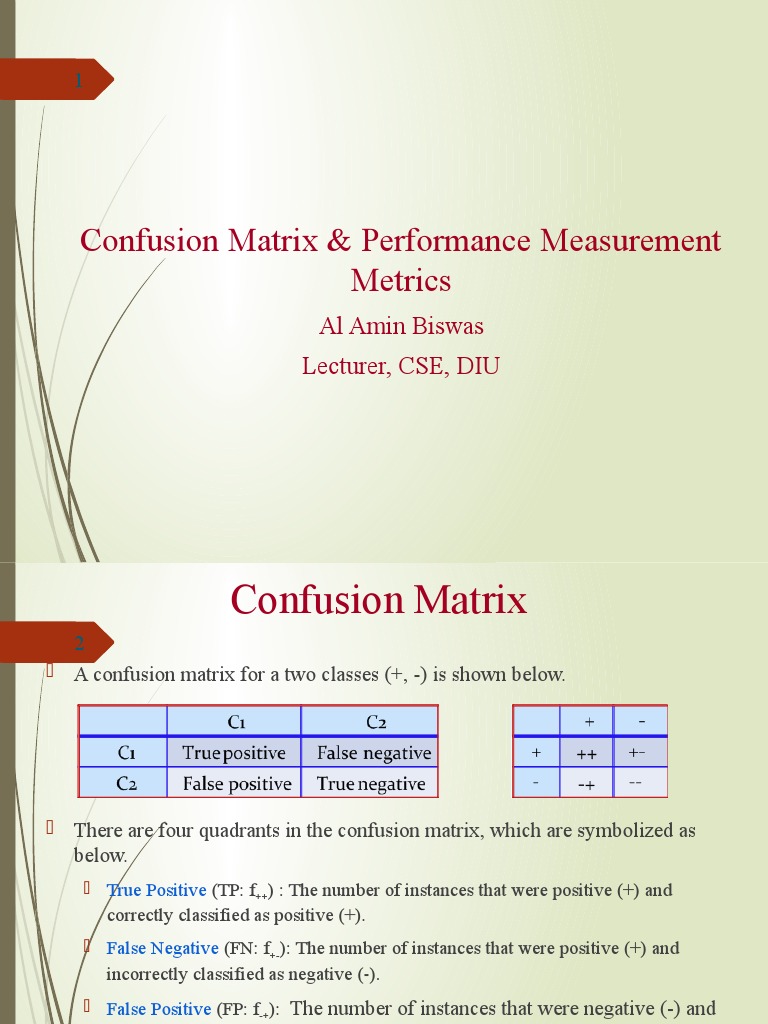 Confusion Matrix & Metrics Guide | PDF | Sensitivity And Specificity ...