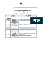 Calendario Evaluación II Trimestre