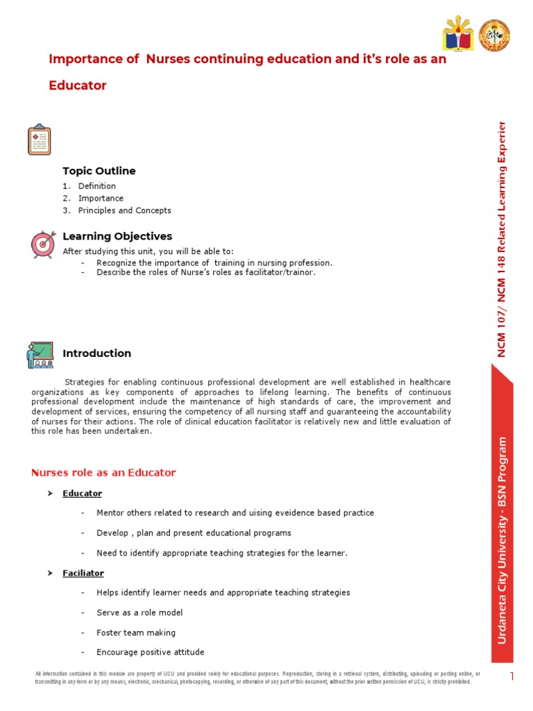 Importance of Nurses' Continuing Education | PDF | Nursing | Learning