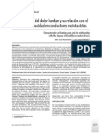 Características Del Dolor Lumbar y Su Relación Con El Grado de Discapacidad en Conductores Mototaxistas