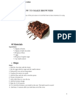 How To Make Brownies Goal:: Materials