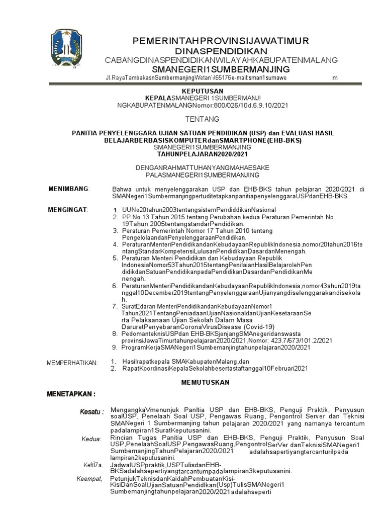 Contoh SK USP | PDF