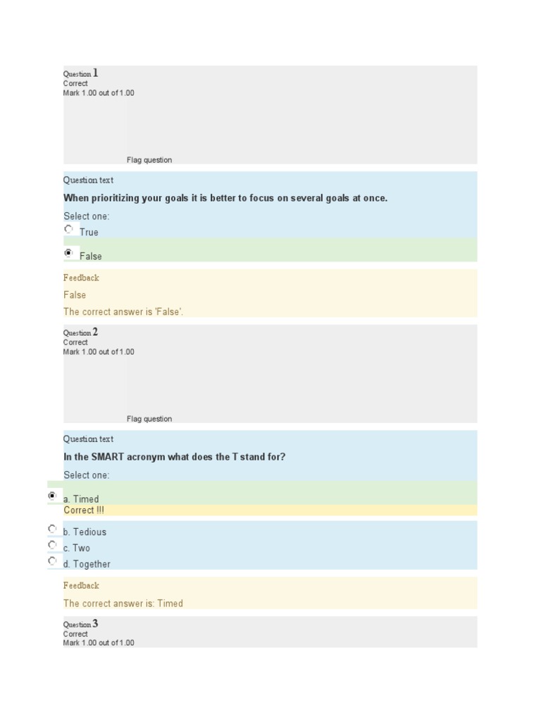 Time Management and Productivity Quiz | PDF | Cognition