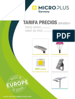 Tarifas y precios de productos de iluminación