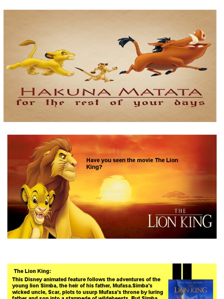 Hakuna Matata: A Lion King Overview | PDF