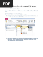 Uploading Data From Access To SQL Server