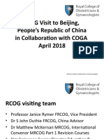 RCOG Visit To Beijing, People's Republic of China in Collaboration With COGA April 2018