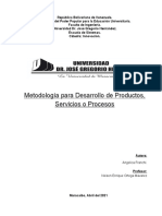 Metodología para Desarrollo de Productos, Servicios o Procesos