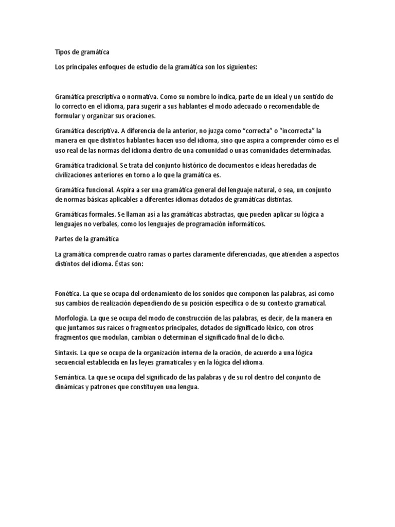 Tipos de gramática explicados | PDF | Crecimiento personal y ...