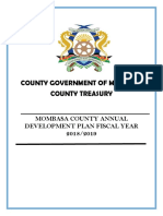 Mombasa County ADP 2018 - 2019