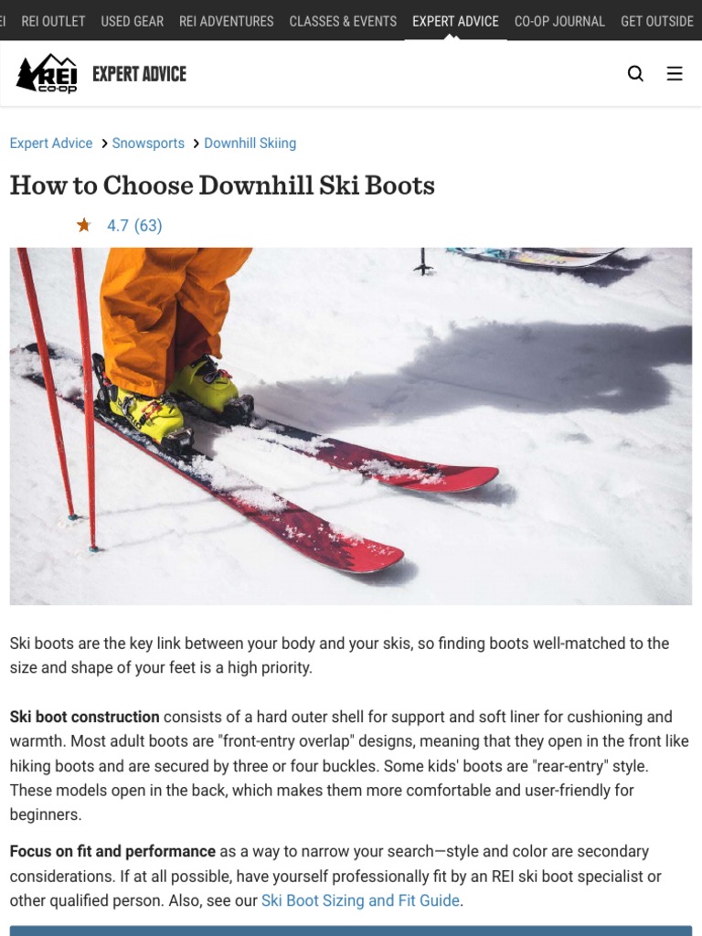 REI How To Choose Ski Boots PDF Individual Sports