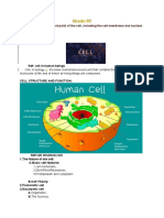 Grade:05: Topic:identify The Different Parts of The Cell, Including The Cell Membrane and Nucleus Etc