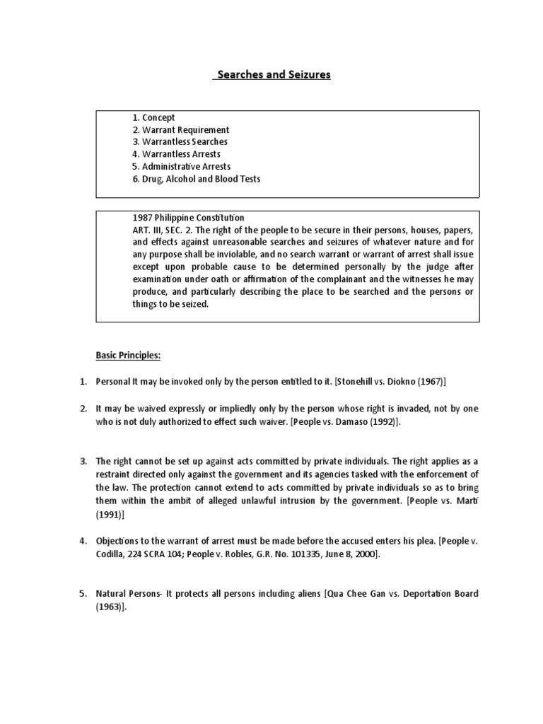 Part 8 Searches and Seizures | PDF | Search Warrant | Search And Seizure