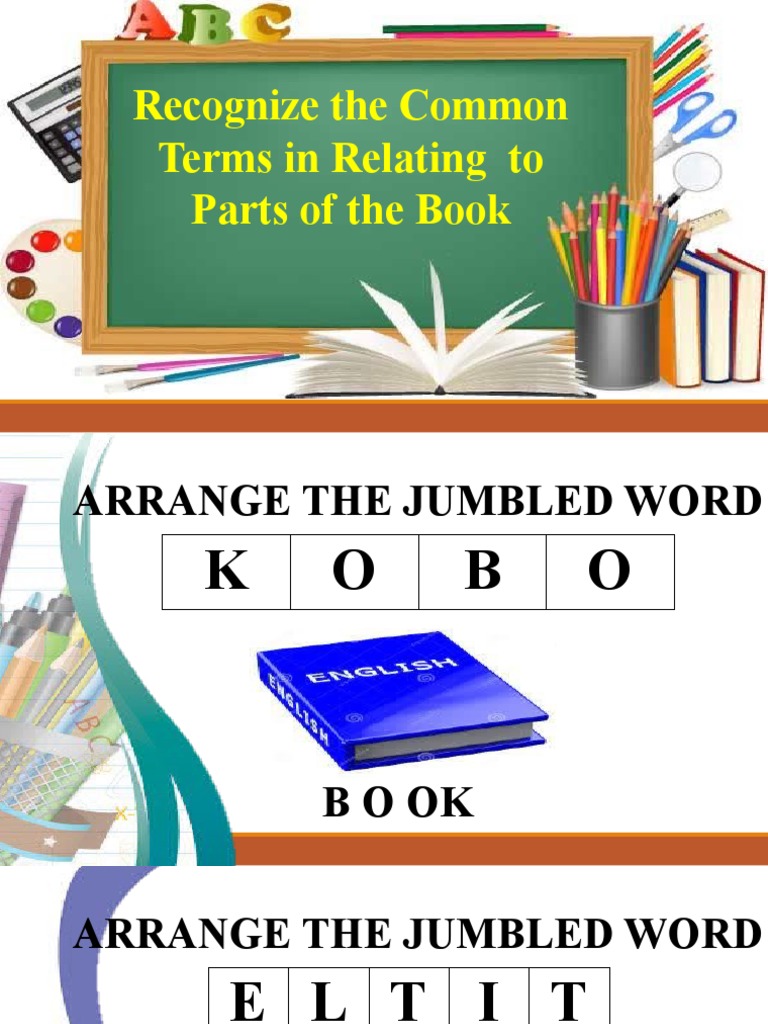Understanding Book Parts and Terms | PDF