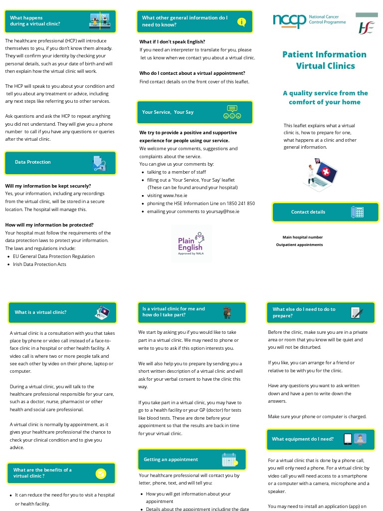 Virtual Clinic Guide for Patients | PDF | Clinic | Hospital
