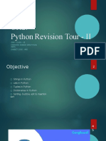 CH2. Python Revision Tour - II: Cbse - Class - Xii Computer Science With Python (NEW) (Subject Code: 083)