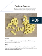 Vitamins That Function As Coenzymes: Thiamin