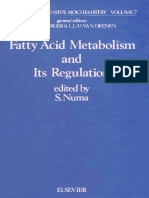 Fatty Acid Metabolism and Its Regulation 1984