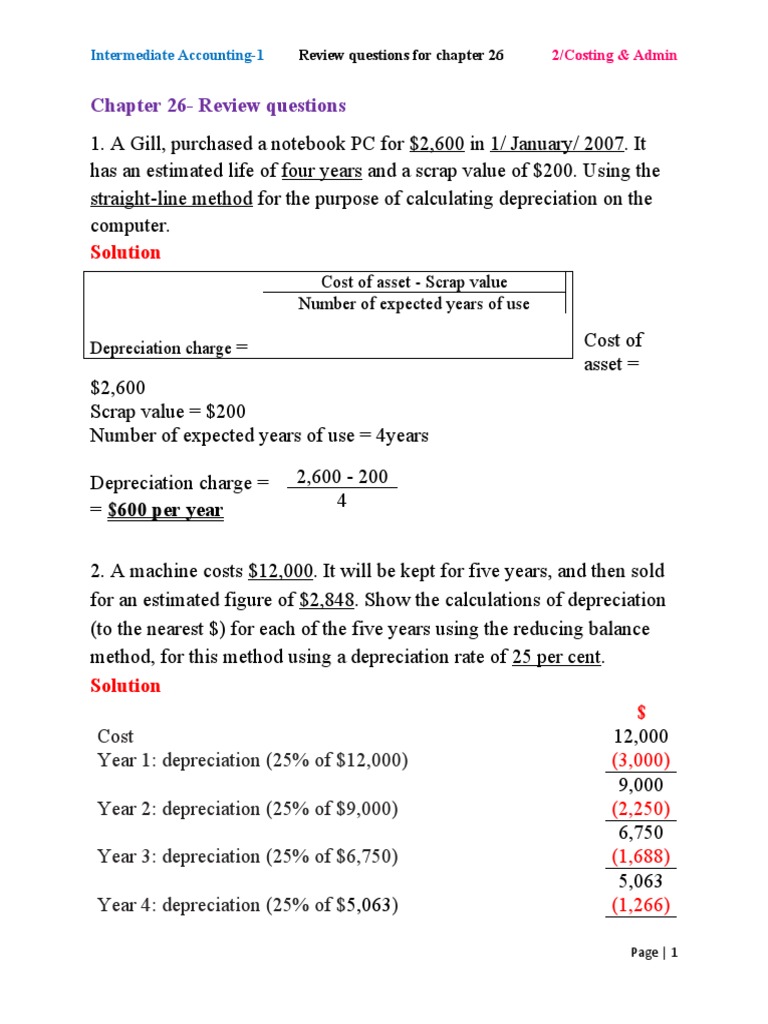 Depreciation Methods and Solutions Guide | PDF | Depreciation | Expense