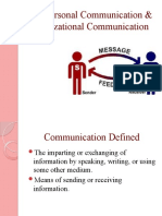 Interpersonal and Organization Communication L6