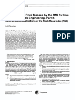 Characterizing Rock Masses by The RMi For Use Palmstrom