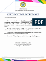 Certification of Acceptance - Senior Citizen