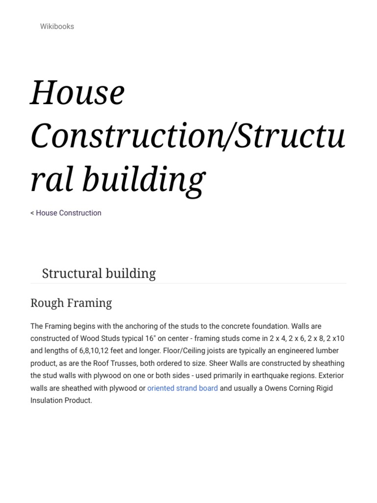 House Construction - Structural Building - Wikibooks, Open Books For An ...