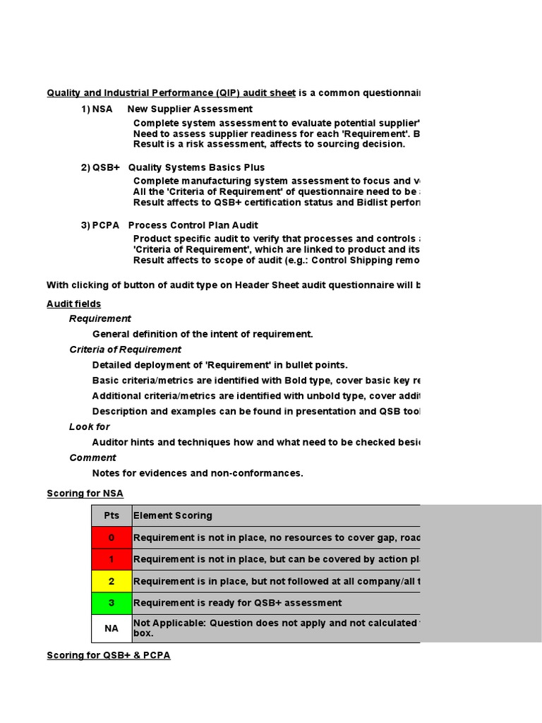 Supplier Quality Audit Guidelines | PDF | Audit | Electronic Data ...