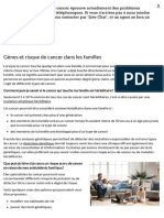 Gènes Et Risque de Cancer Dans Les Familles - Société Canadienne Du Cancer