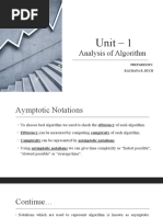 Unit - 1: Analysis of Algorithm