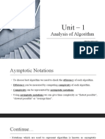 Unit - 1: Analysis of Algorithm