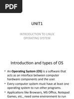 Unit1: Introduction To Linux Operating System