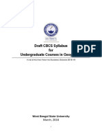 Draft CBCS Syllabus For Undergraduate Courses in Geography: West Bengal State University