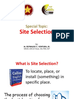 Special Topic:: Site Selection